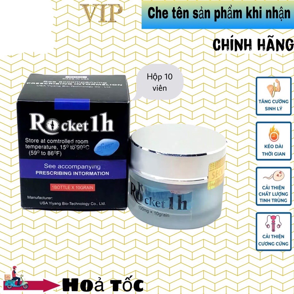 Rocket 1h Hàng MỸ Cực Mạnh (Hộp 10v) + Tăng Cường Sinh Lý Nam Giới, Đánh Thức Bản Lĩnh Phái Mạnh
