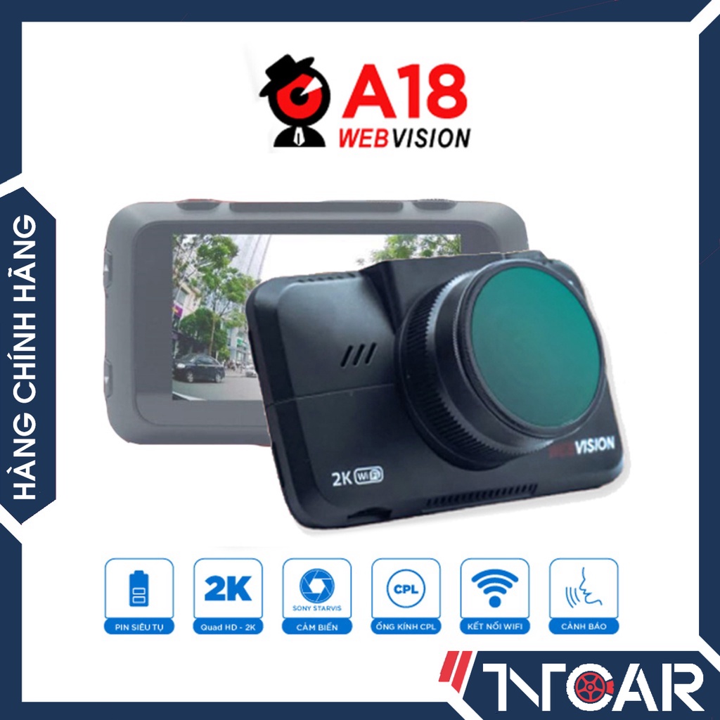 [Tặng thẻ nhớ] Camera hành trình WEBVISION A18 Đọc biển, Cảnh Báo Tốc Độ Bằng giọng Nói, Độ Phân Giải 2K