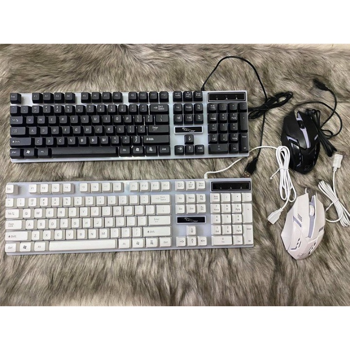 Bàn Phím Máy Tính Giả Cơ G21 Đèn LED RGB 7 Màu Tặng Kèm Chuột - Bàn Phím Gaming Chuyên Game Siêu Bền - Bảo Hành 12 Tháng