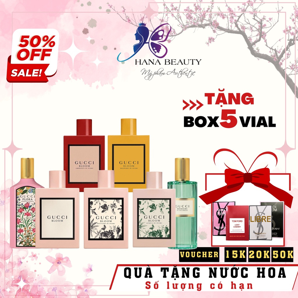 Nước hoa Gucci chính hãng, Gucci Ambrosia di Fiori 100ML, Nước Hoa Nữ hương hoa cỏ