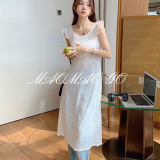   Đầm Xếp Nếp Phối Ren Trắng Sang Trọng Phong Cách Hàn Quốc Cho Nữ