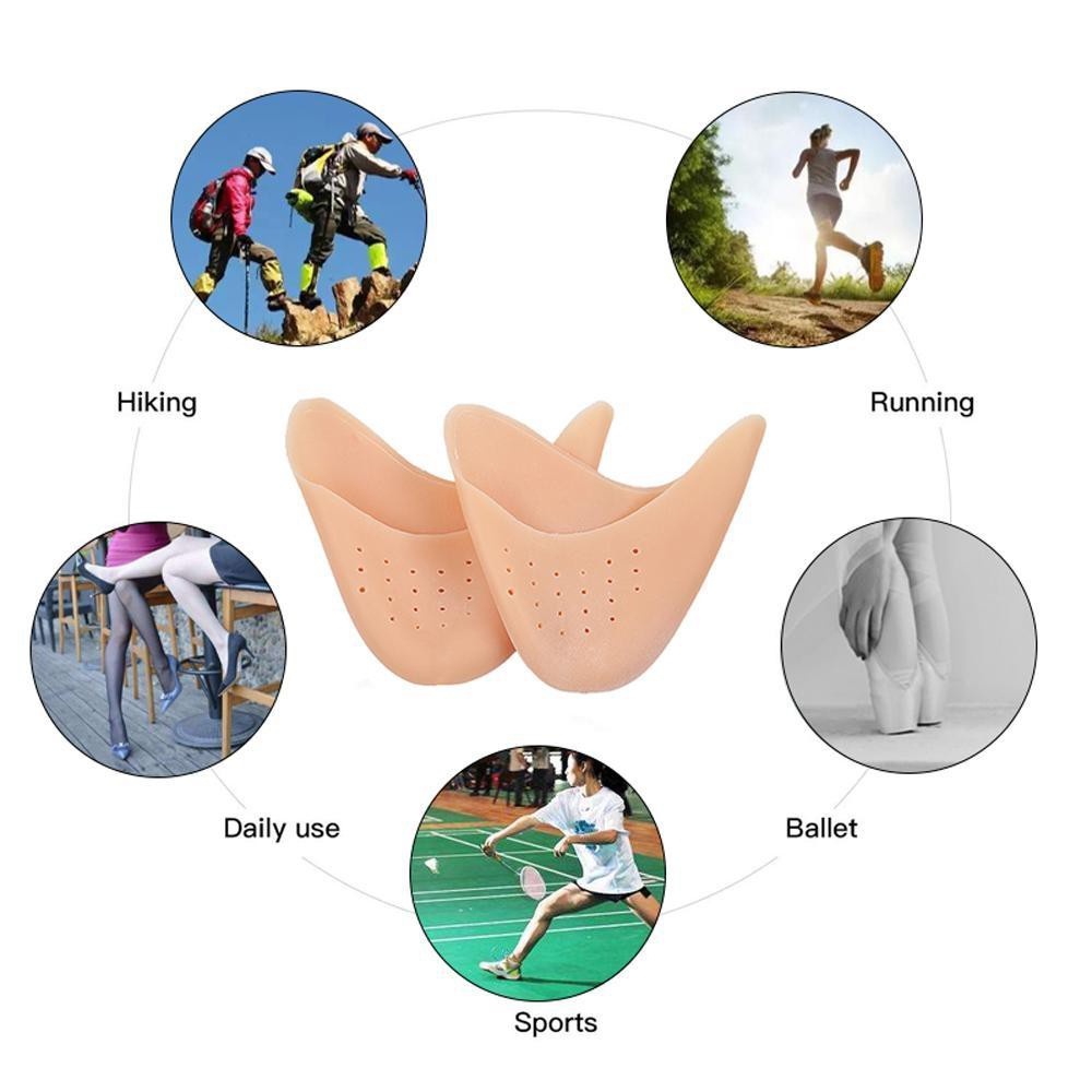 2 Miếng lót silicone đệm mũi chân LOẠI 1 bảo vệ chống đau rộng ngón chân khi mang giày múa ba lê SA15HUMI