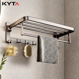 Giá Treo Khăn Tắm KYTA K81160 - Kệ Để Đồ Phòng Tắm Thiết Kế Sang Trọng Hiện Đại, Có Móc Treo Quần Áo Tiện Lợi
