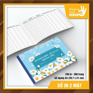 Sổ quản lý phòng trọ 100 tờ a4 - in 2 mặt