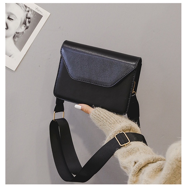 Túi Đeo Vai Bằng Da PU Màu Trơn Thời Trang Dành Cho Nữ