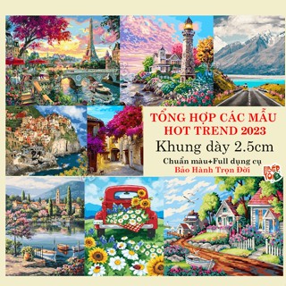 [CĂNG SẴN KHUNG DÀY 2.5cm] Tranh tô màu theo số Tranh số hóa Hot trend SẴN KHUNG Tổng hợp các phong cảnh anime phật giáo