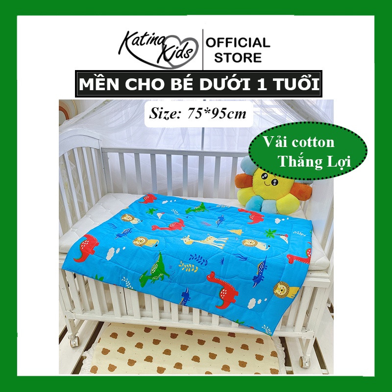 Mền thắng lợi cho bé đi học 75x95cm, vải cotton thắng lợi mềm mát, họa tiết quen thuộc với bé