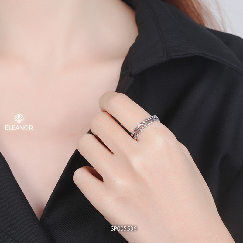 Nhẫn nữ hở bạc 925 Eleanor Accessories thiết kế mắt xích phong cách cá tính phụ kiện trang sức 5536