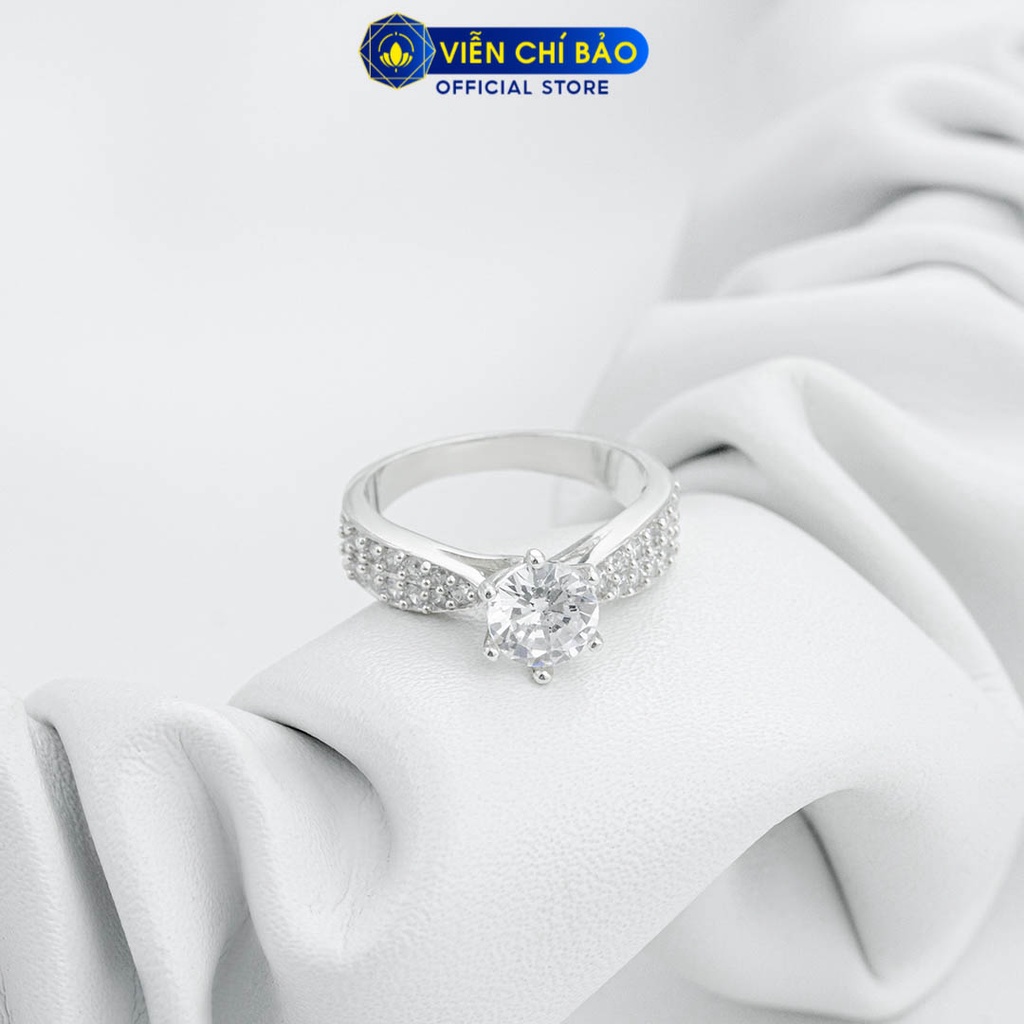 Nhẫn bạc nữ sóng đá trắng chất liệu bạc 925 thời trang phụ kiện trang sức Viễn Chí Bảo N700396