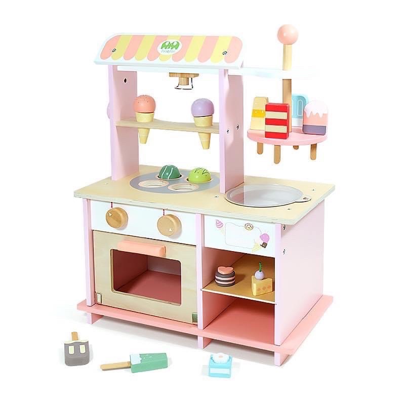 Đồ chơi xe kem bằng gỗ cao cấp cho bé - Biko Shop