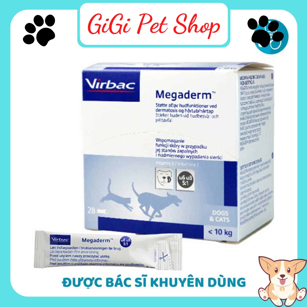 Gel dưỡng lông da cho chó mèo Megaderm Virbac gói 4ml an toàn cho thú cưng - GiGi Pet Shop