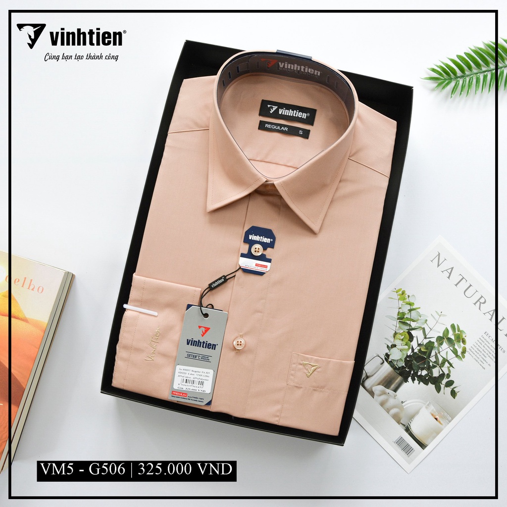 Áo Sơ Mi Dài Tay Trơn Màu Form Regular Vĩnh Tiến 325 - Nhiều Màu