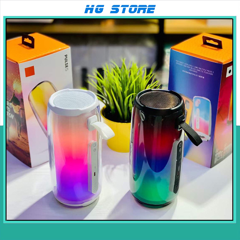 Loa Bluetooth Pulse 5, Pluse 4mini Full LED 360 Độ - Có cổng kết lối 3.5. Đèn Led Quay 360 Âm Thanh Chuẩn Bass Căng Đét