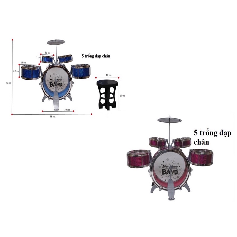 Bộ trống jazz Drum Set 5 trống cho bé