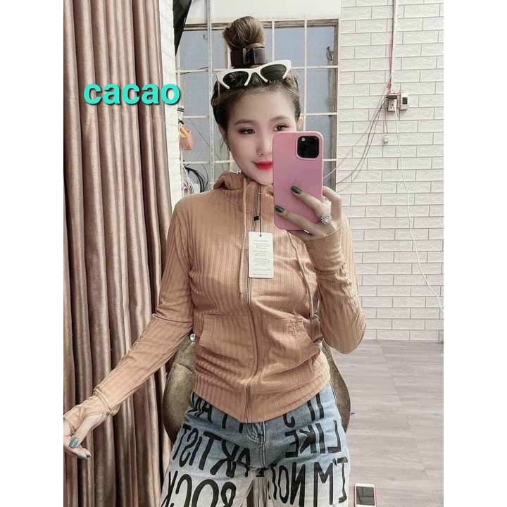 ÁO KHOÁC THUN GÂN CHẤT DẦY -NÓN TO