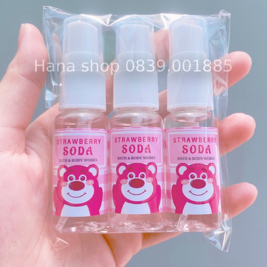 Body mist GẤU DÂU hương dâu ngọt mát chai 20ml