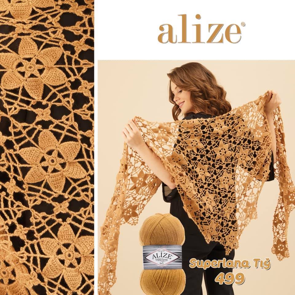 Cuộn len trơn siêu dôi Superlana TIG hãng Alize Yarns đan móc khăn, áo siêu đẹp