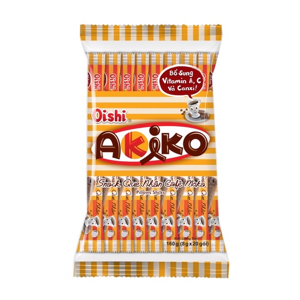 Snack Que Oishi AKIKO Có Nhân - Snack Oishi Đủ vị 140gr 20 que