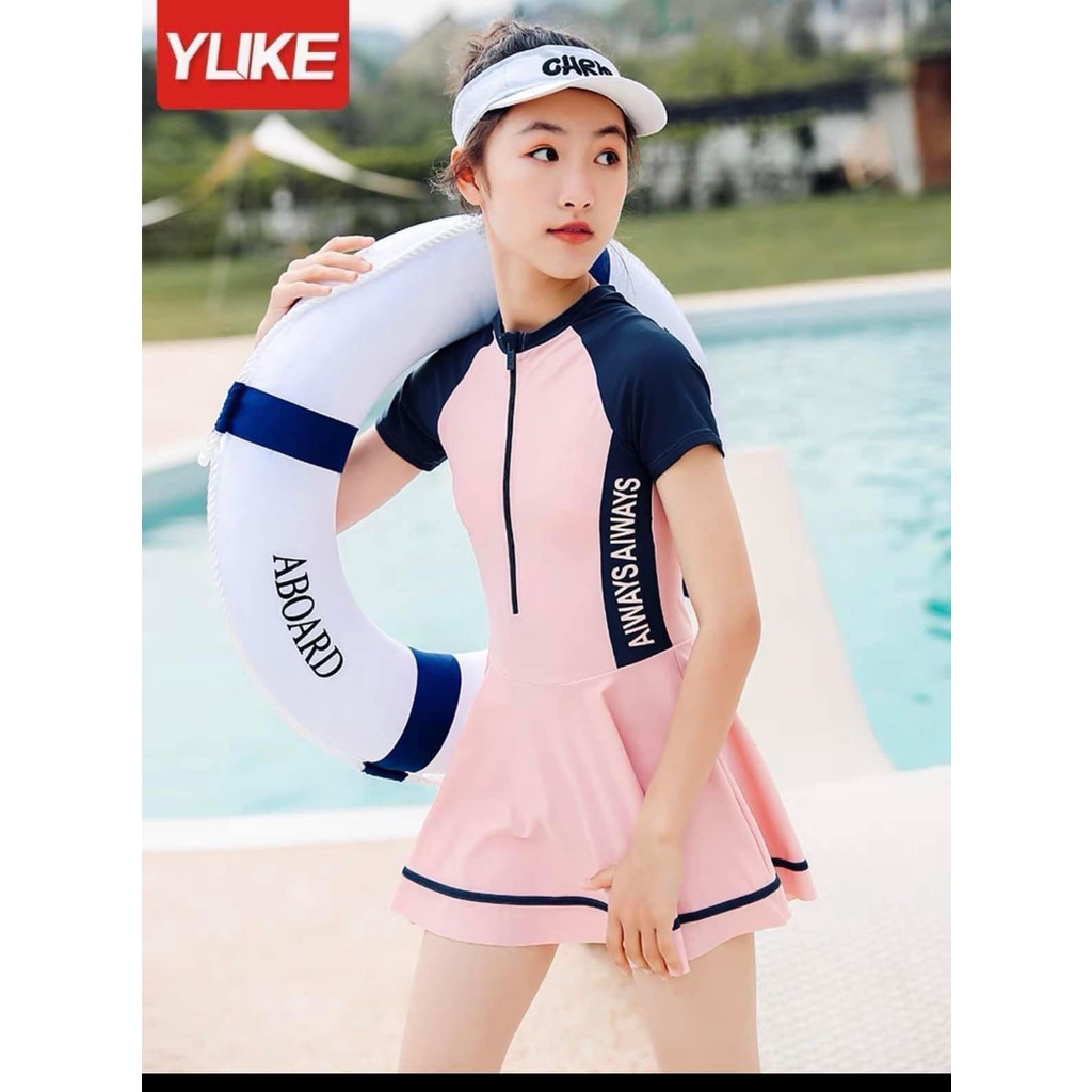 VÁY BƠI BÉ GÁI SIZE ĐẠI HÃNG YUKE. Sẵn Hồng từ 2xl đến 7xl
