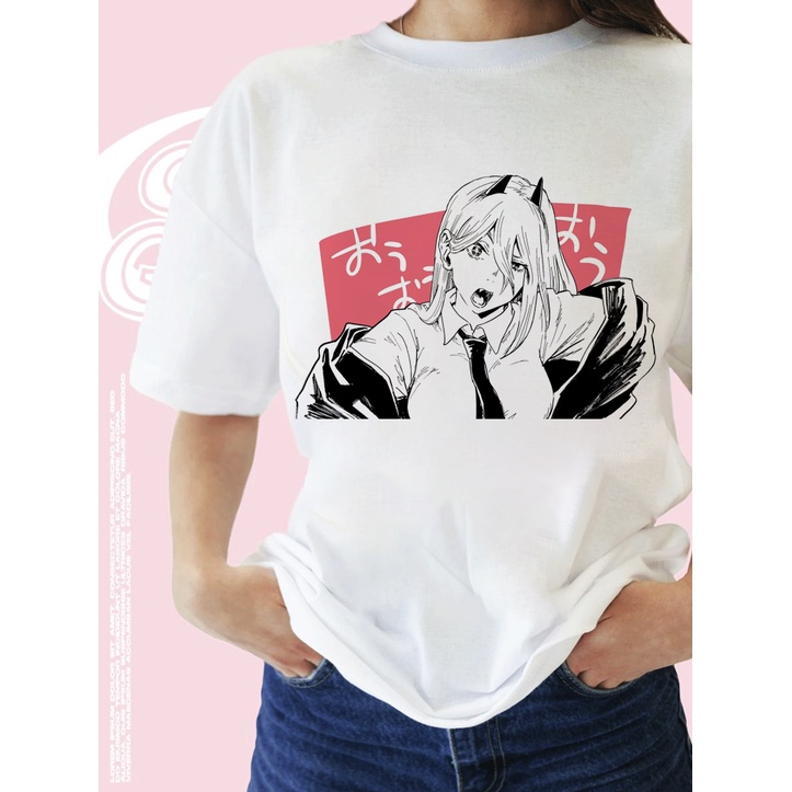 Áo Thun In Hình Waifu Power Chainsaw Man Unisex Nam Nữ