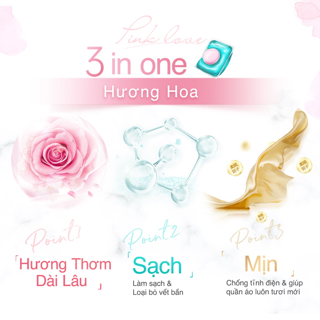 Túi Viên Giặt Xả Tiện Lợi arFum Hương Hoa Công Nghệ Nhật Bản