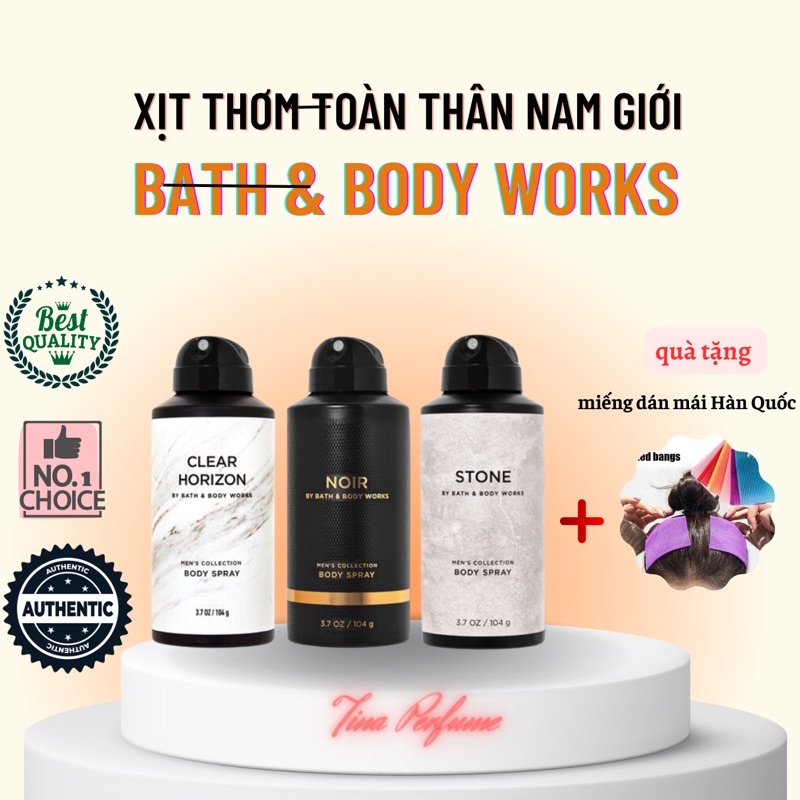 Xịt thơm khử mùi toàn thân dành cho nam Bath and Body Works body Spray 104g hương nước hoa lưu hương 6 - 8 tiếng