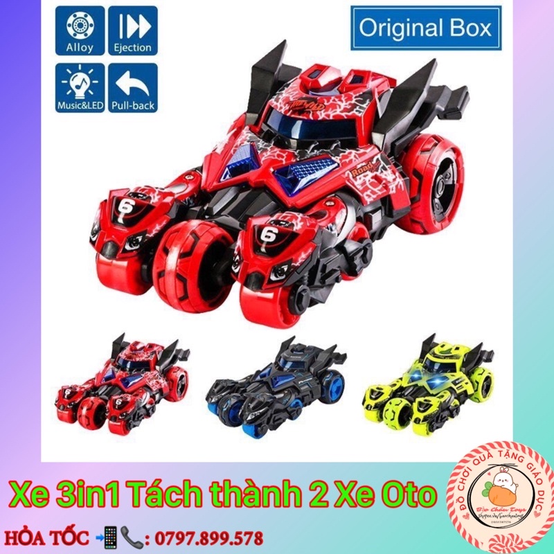Đồ chơi xe Quái Thú F1 siêu tốc độ phân thân thành 2 xe moto 3in1 quà tặng sinh nhật, quà giáng sinh cho bé trai