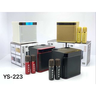 Loa bluetooth Ys-223 kèm 2  mic karaoke ko dây