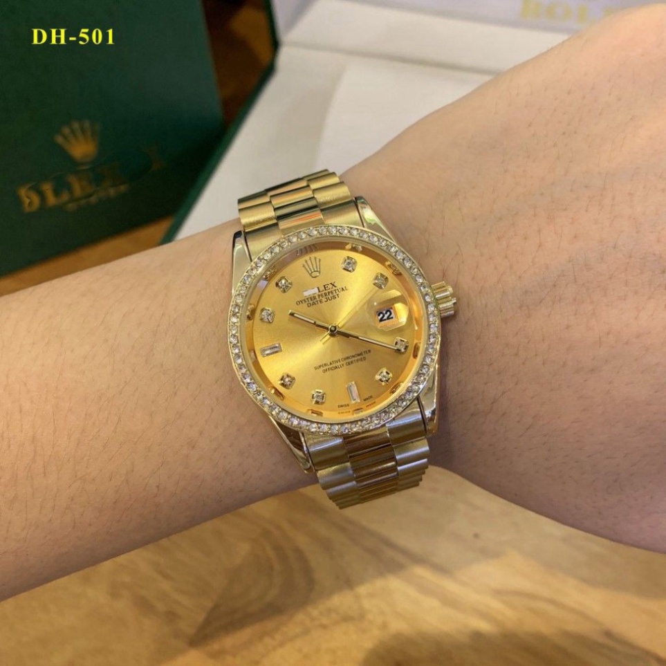 (Rolex Nam) Đồng hồ ROLEX nam - đính 99 viên đá diamonds cao cấp, dây đúc đặc nguyên khối,thời trang,sang trọng