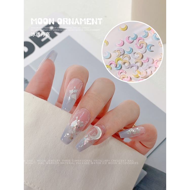 Hũ Charm Mặt trăng mix màu đính Nail