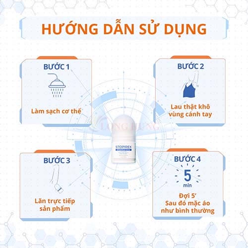 Lăn khử mùi Stopirex dành cho da nhạy cảm giúp khử mùi và ngăn ngừa mùi hôi (30ml)