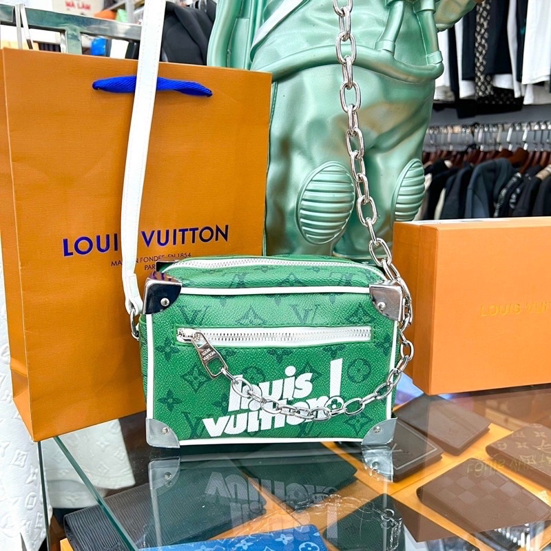 Túi hộp quai chéo lv xanh full box bill thẻ