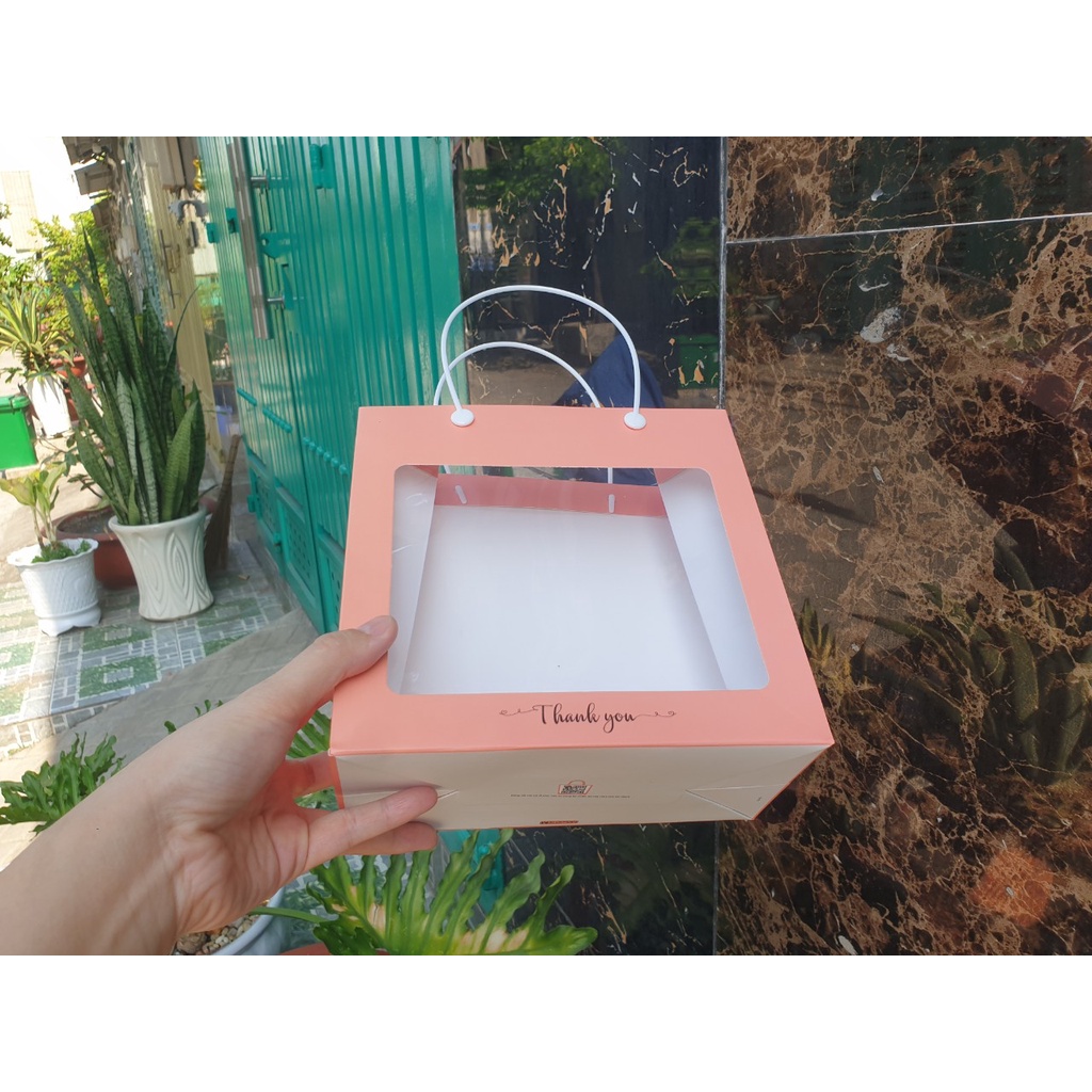 25 cái - Túi giáy mica mặt kiếng đựng phụ kiện,quà tặng,hoa khô - Mẫu 60M cam