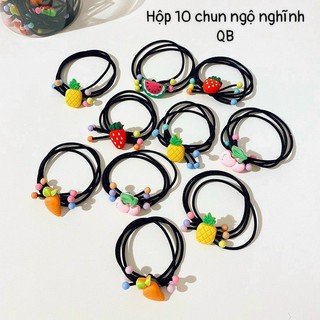 Sét 10 dây thun cột tóc trái cây