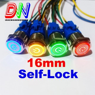 Nút Nhấn Công Tắc 16mm Tự Giữ [Self-Lock] DC 12-24V