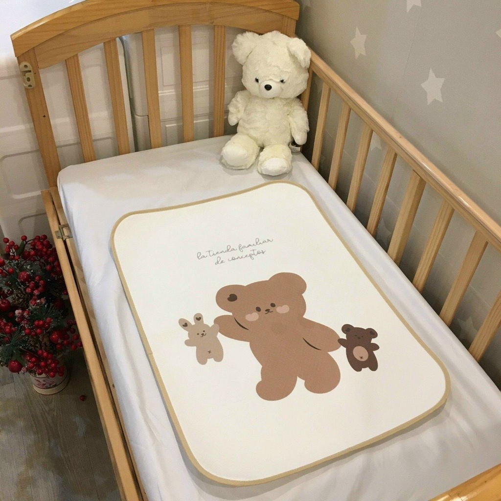 Miếng lót chống thấm cho bé 50cm x 70cm, thấm hút tốt, khô thoáng cho da bé, tấm lót chống thấm 4D cho giường nôi
