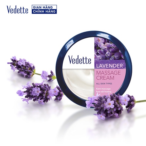 Kem Massage Lavender 145ml Vedette - Thư Giãn Tinh Thần Và Mềm Mịn Làn Da