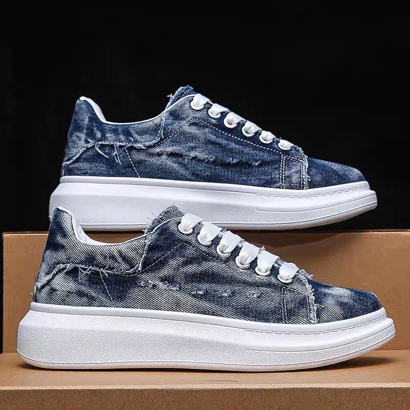 Giày thể thao nam, giày sneaker nam, giày thể thao nam vải bò dày dặn cao cấp POP128