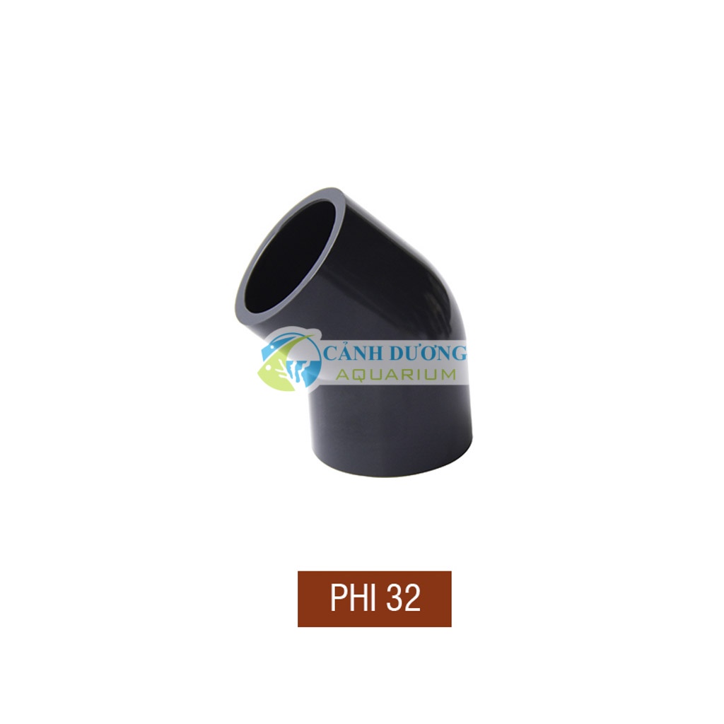 Co góc màu đen ĐEN U-PVC 45 độ  Phi 32-25-20 chuyên dùng cho hồ cá