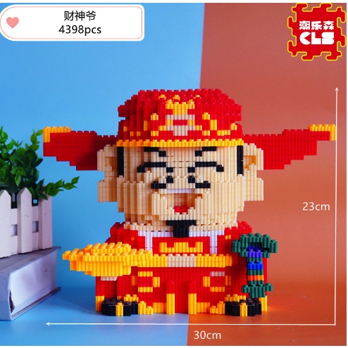 Xếp hình le go mèo may mắn thần tài size to 42cm đồ chơi xếp hình nano 3d cho bé chuẩn mẫu