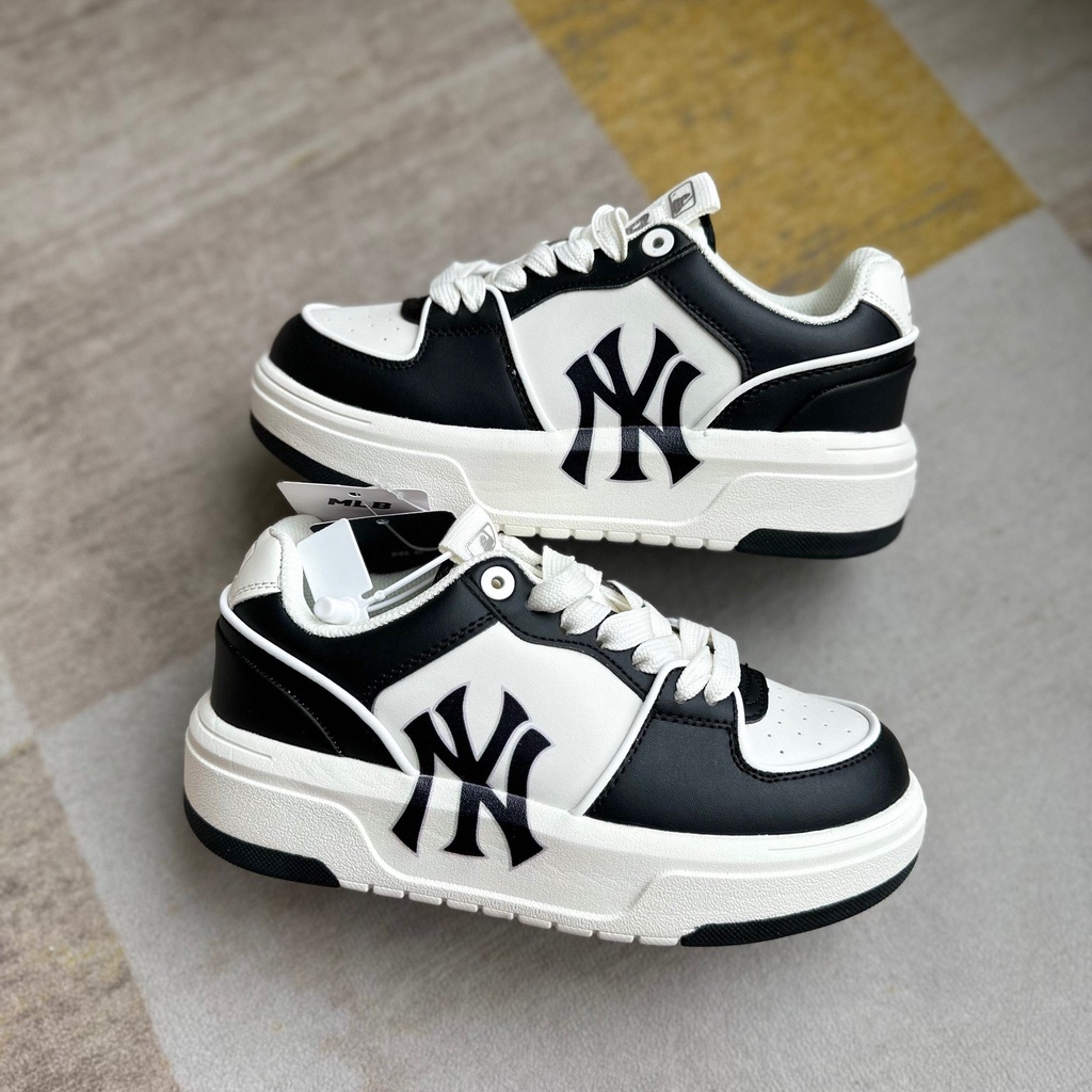 giày thể thao sneaker mlb chunky liner đen bản cao cấp nam nữ, mlb liner low đen nam nữ ảnh thật