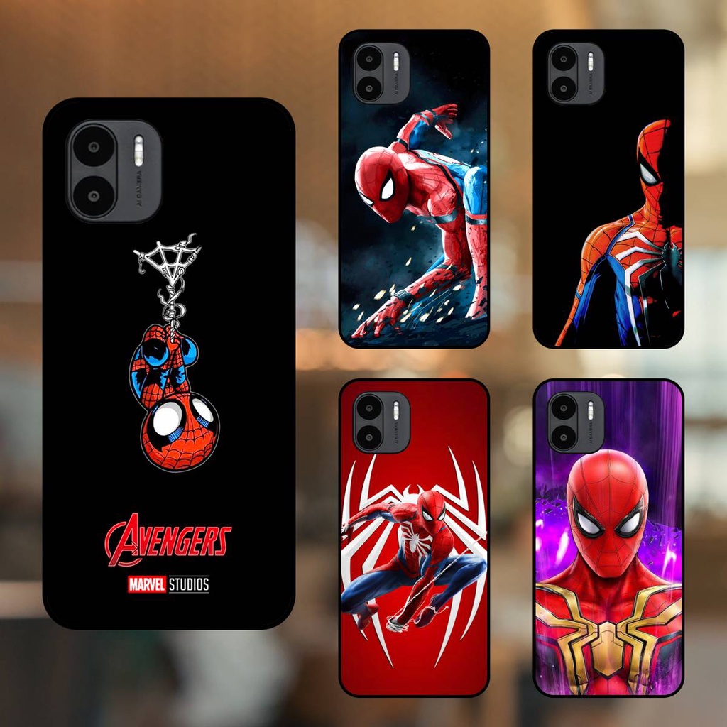 Ốp lưng điện thoại Xiaomi Redmi A1 viền đen Spider Man Người Nhện Marvel Avengers