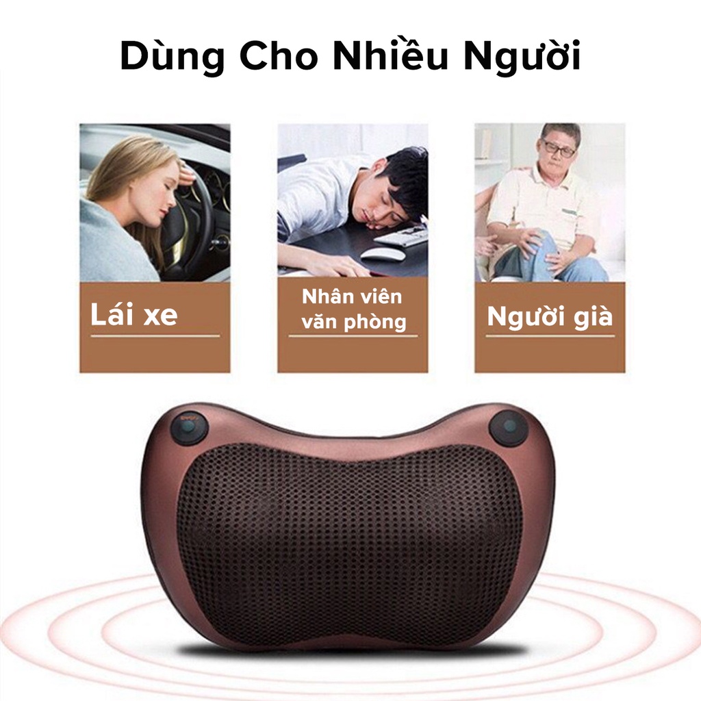 Gối Massage Hồng Ngoại 8 Bi 2 Chiều Cao Cấp Mát Xa Cổ Vai Gáy Kèm Phích Cắm Ô Tô  Trực Tiếp Chính Hãng Amalife