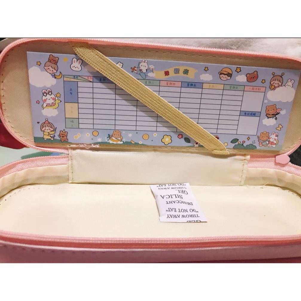 Hộp bút 2 tầng da PU chống thấm nước hoạt hình dễ thương