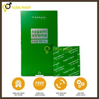 Bao cao su Sagami Green gân gai hộp 10 chiếc