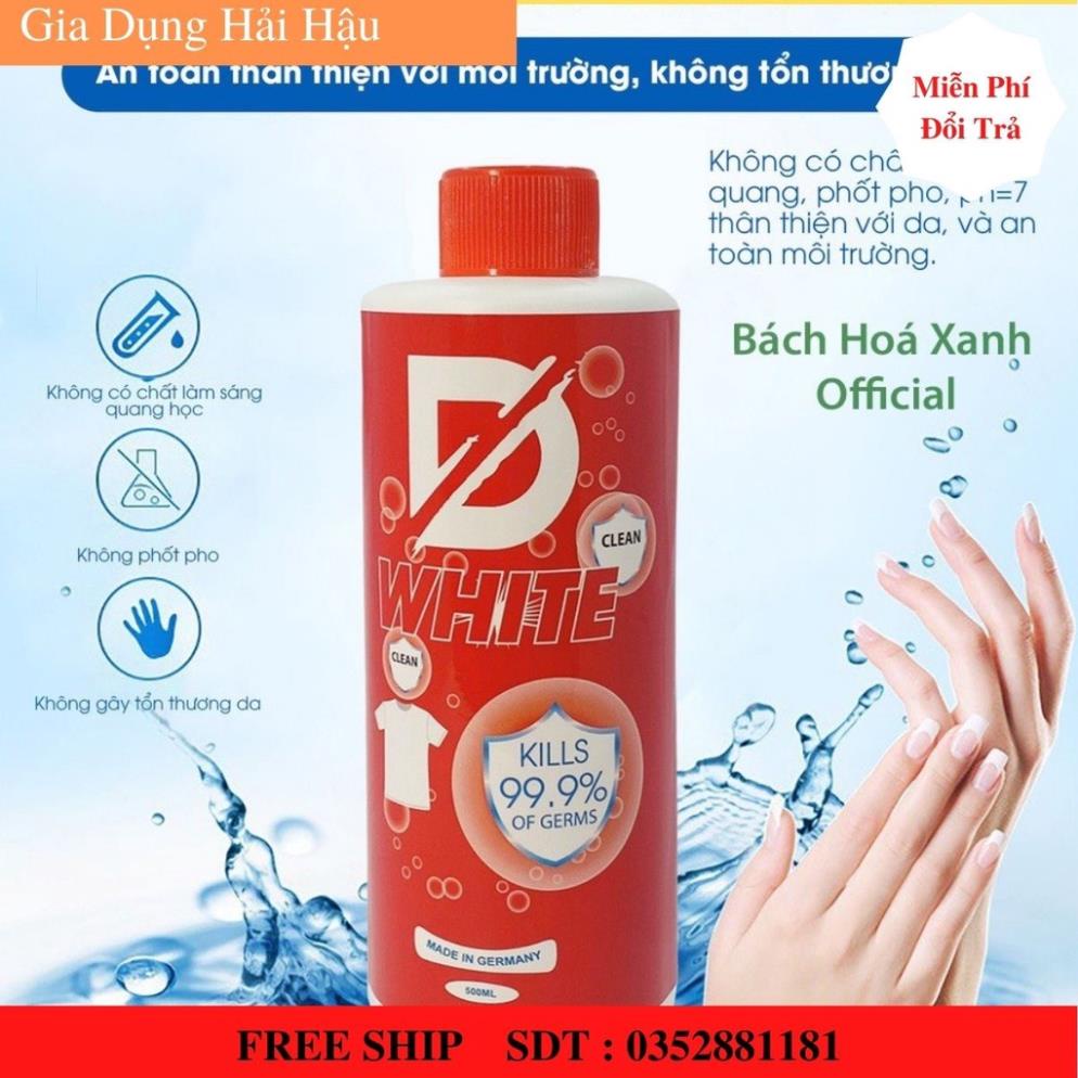 Nước Tẩy Trắng quần áo thế hệ mới D.WHITE Tẩy mốc quần áo, ố vàng, không phai màu vải
