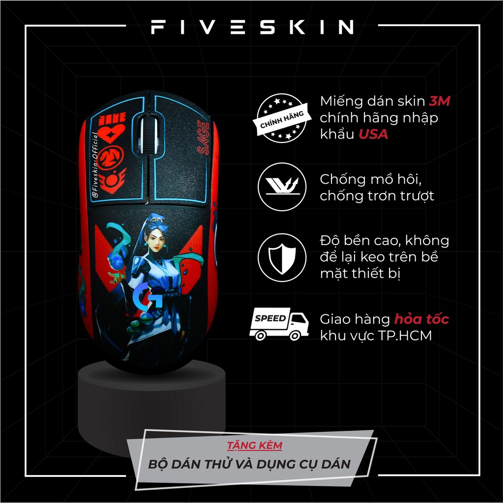 Miếng Dán Skin In Hình Valorant Cho Chuột Gaming Logitech G Pro, G Pro Superlight, G102 Và 304, G403, G502, G703, G903