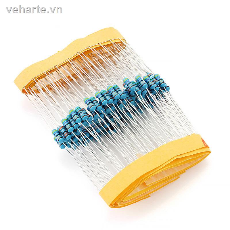 Điện Trở Màng Kim Loại 1 / 4w 1% 0.25W 1K 10K 100K 1R 10R 100R Euro 1M Chất Lượng Cao