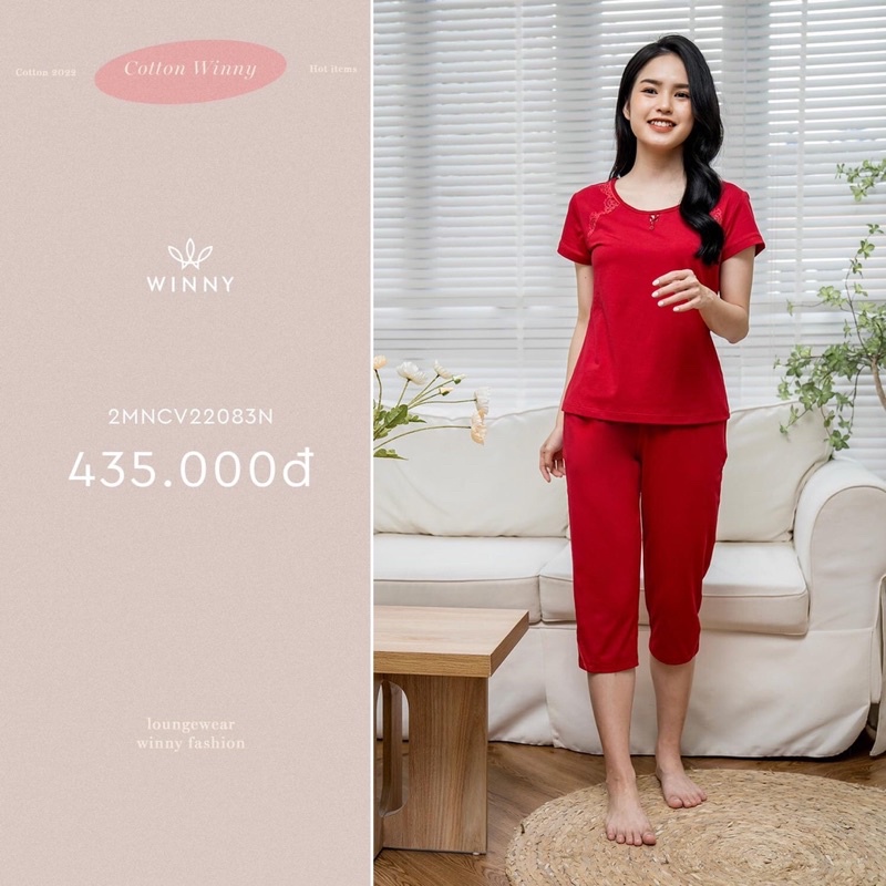 BỘ ÁO CỘC TAY QUẦN NGỐ COTTON WONNER 22083N