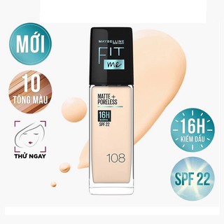 Kem Nền Kiềm Dầu Fit Me Matte + Poreless 16H Oil Control SPF22 30ml